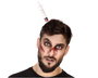 Diadème Accessoire Déguisement Halloween Adulte - Fausse Seringue avec Effet de Sang pour Costume de Patient Psychiatrique, Scientifique Fou ou Zombie