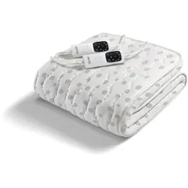 Imetec Surmatelas Chauffant 2 Places Adapto, 150x160 cm, 100% Coton, 6 Niveaux de Température, Chauffage Rapide et Intelligent, Arrêt Automatique
