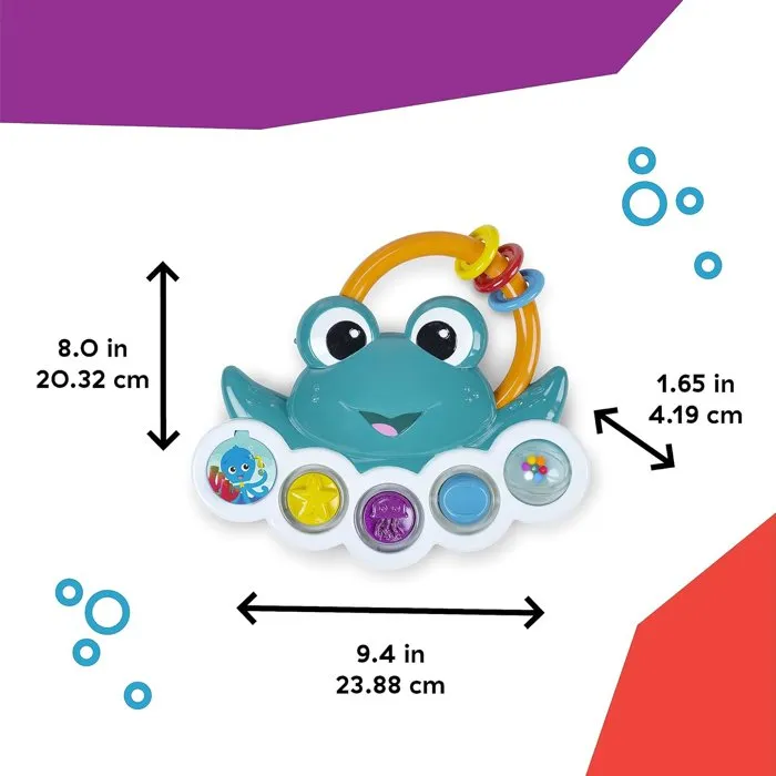 BABY EINSTEIN Ocean Explorers Neptune's Busy Bubbles Jouet d'activité sensorielle interactif avec lumières et musique pour bébés dès 3 mois