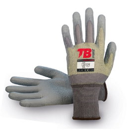 TOMAS BODERO 500NEVERCUT - Gant de protection Gris Nylon avec Kevlar, paume en polyuréthane, anti-abrasion, résistant aux coupures, taille 7-10 / M-8