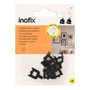 Inofix Crochet pour tableaux en acier noir, 8 unités