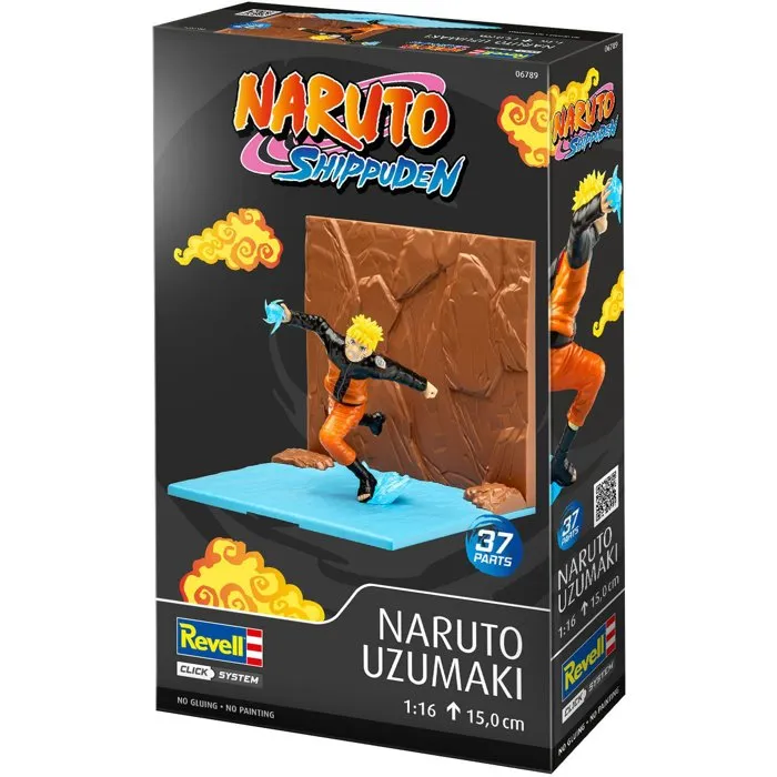 Revell - Maquette à construire Click System Naruto Uzumaki - Pièces pré-peintes et assemblage sans colle - Pour fans d'anime et débutants