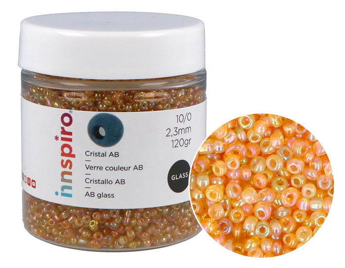 Innspiro Perles de rocaille en verre aurora boreale oro viejo 2,3 mm, 120g Innspiro Perles de rocaille en verre aurora boreale oro viejo 2,3 mm, 120g