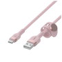 Belkin CAA011ds1MPK Câble USB-C vers USB-A Tressé Silicone 1m Rose pour iPhone iPad