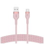 Belkin CAA011ds1MPK Câble USB-C vers USB-A Tressé Silicone 1m Rose pour iPhone iPad