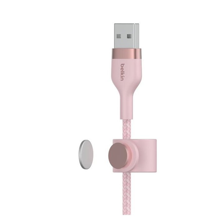 Belkin CAA011ds1MPK Câble USB-C vers USB-A Tressé Silicone 1m Rose pour iPhone iPad