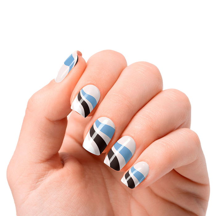 NOOVES Feuilles à Ongles en Gel Premium Glam #Art Design Flowing Stream, 20 Unités