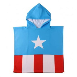 Cerdà - Poncho en microfibre Avengers (55 x 77 cm) - Marvel - Bleu - Pour enfants à partir de 3 ans