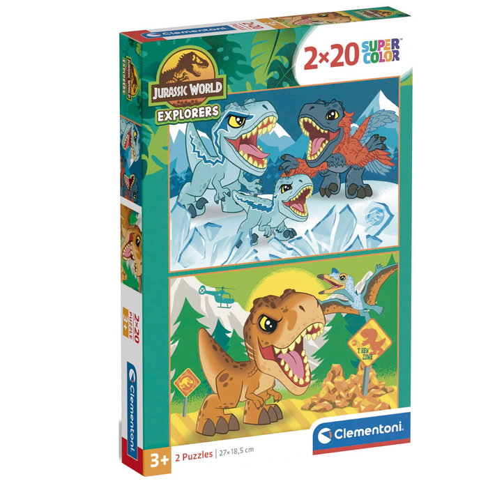 Clementoni Puzzle Jurassic World Super Color - Lot de 2 unités (2x20 pièces) Clementoni Puzzle Jurassic World Super Color - Lot de 2 unités (2x20 pièces)