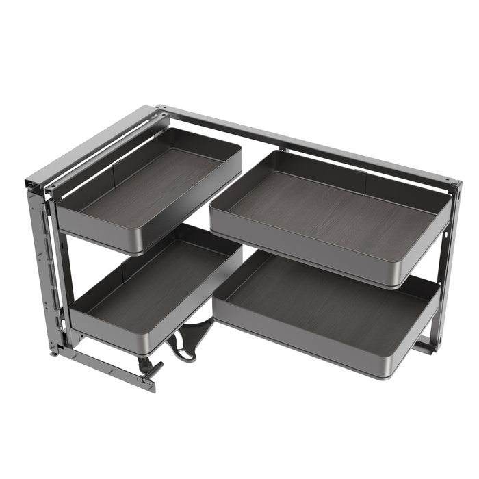Emuca Accessoire extractible Harmony pour meuble de cuisine, Gauche, Acier et Bois, Gris anthracite Emuca Accessoire extractible Harmony pour meuble de cuisine, Gauche, Acier et Bois, Gris anthracite
