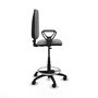 Tabouret Aýna taburete Contact permament de base Cuir écologique Gris Structure polyamide noire Accoudoirs fixes Sans appui-tête Roulettes en nylon 50 mm