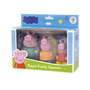DEQUBE Peppa Pig Pack de 3 Figures de Baignoire - Peppa, Mamapig et Papapig - Figurines en Caoutchouc - Âge Recommandé 12+ Mois
