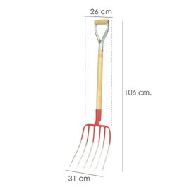 WOLFPACK LINEA PROFESIONAL Fourche Maurer avec manche goupille 560, 6 dents