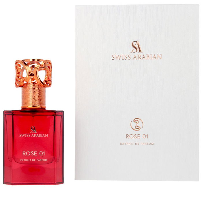 Swiss Arabian Rose 01 Eau de Parfum Vaporisateur 50 ml, Unisexe - Parfum Boisé Floral avec Notes de Rose, Litchi, Vanille et Musc