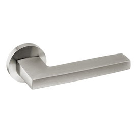 ARTICULOS INOXIDABLES Poignée de porte avec rosette RC08M, Acier inoxydable, Nickel satiné