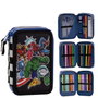 Giotto Plumier Avengers avec accessoires, noir, 12.5 x 6.5 x 19.5 cm