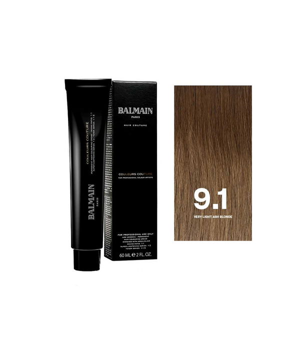 Balmain Professionnel Couleurs Couture - Teinture permanente pour cheveux 9.1 Very Light Ash Blonde (Blonde Cendré Très Clair 9.1) - 60 ml Balmain Professionnel Couleurs Couture - Teinture permanente pour cheveux 9.1 Very Light Ash Blonde (Blonde Cendré Très Clair 9.1) - 60 ml