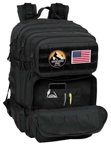 Safta Basic Sac à dos militaire portable 15,6 pouces noir 30x48x23cm pour ordinateur portable