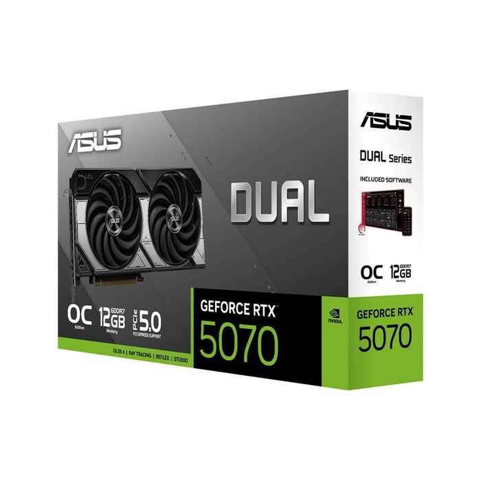 ASUS Carte Graphique DUAL GeForce RTX 5070 OC 12 Go (90YV0M17-M0NA00) - Argent/Noir