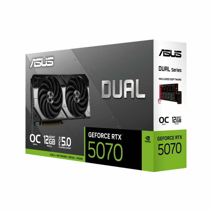 ASUS Carte Graphique DUAL GeForce RTX 5070 OC 12 Go (90YV0M17-M0NA00) - Argent/Noir