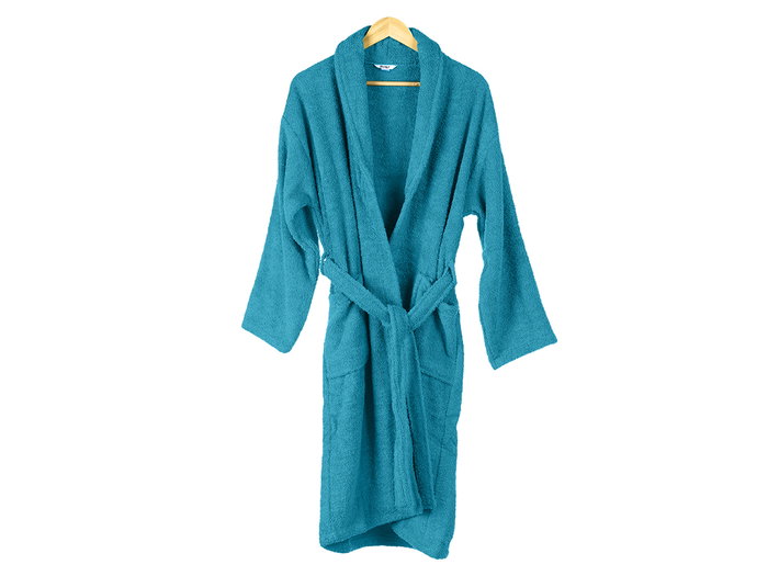 BERILO Lot de 6 peignoirs en coton bleu L XL