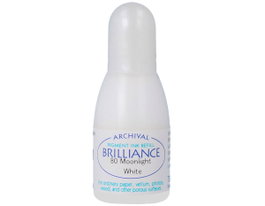 Tsukineko Encre BRILLIANCE blanc luna effet nacaré 20ml
