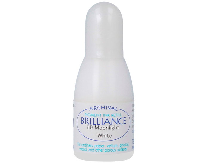 Tsukineko Encre BRILLIANCE blanc luna effet nacaré 20ml Tsukineko Encre BRILLIANCE blanc luna effet nacaré 20ml