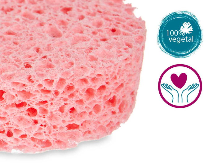 Berilo Éponge de bain végétale cellulose 12 x 8 x 3 cm assortie bleu rose vert (Set de 18)