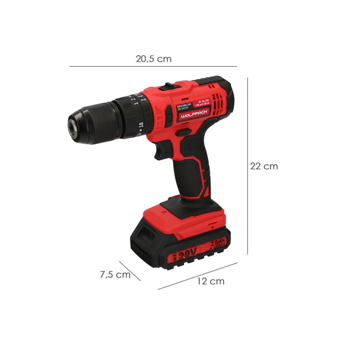 Wolfpack Linea Profesional Perceuse à percussion 20V 2Ah avec mallette