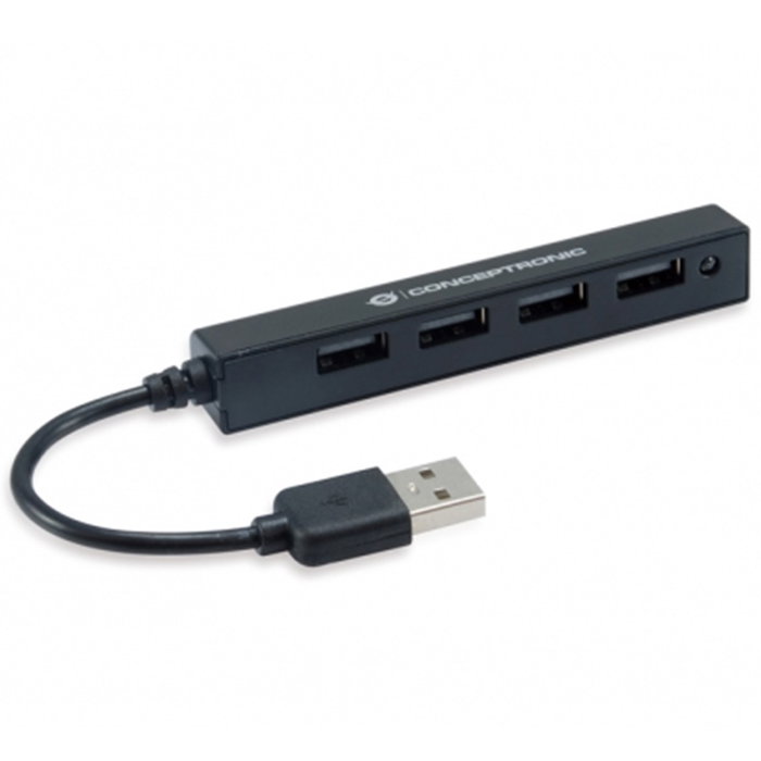 Conceptronic Hubbies05B Hub USB 2.0 4 ports, Concentrateur USB portable compact, Noir Conceptronic Hubbies05B Hub USB 2.0 4 ports, Concentrateur USB portable compact, Noir