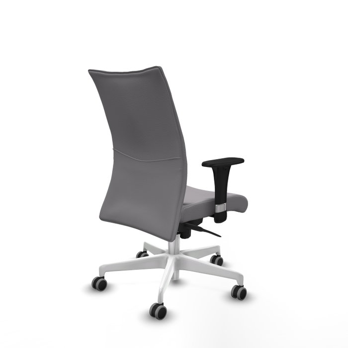 Piqueras Y Crespo Silla Albacete confidente, Similpiel Gris, Base Blanche, Brazos 1D