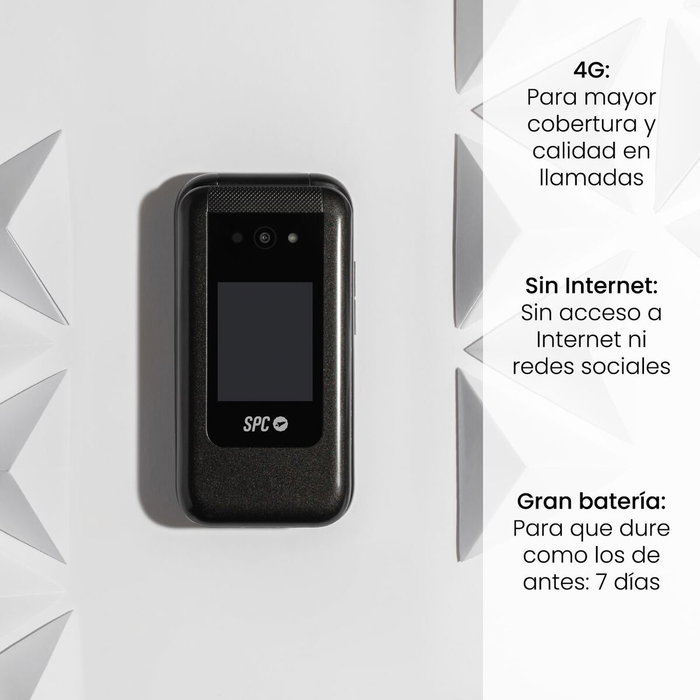 Téléphone portable pour personnes âgées SPC 2336N Wild 4G 2,8" 128 GB RAM Noir