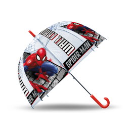 Kids Licensing Parapluie Transparent Spider-Man 46cm Auto Ouverture - License Officielle