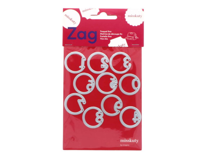 Misskuty Lot de 10 emporte-pièces fins ZAG avec motif cercle Misskuty Lot de 10 emporte-pièces fins ZAG avec motif cercle