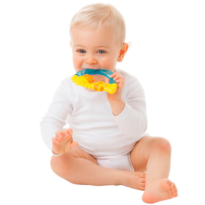 Playgro Mordeur Jirafa 2 en 1 0186336, Anneau de Dentition avec Eau, +3 Mois