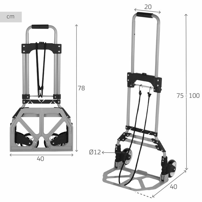 Chariot Multi-usages Aktive 40 x 100 x 40 cm (2 Unités)