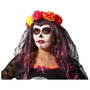 BigBuy Carnival Déguisement de Catrina Noir avec Voile et Fleurs Colorées