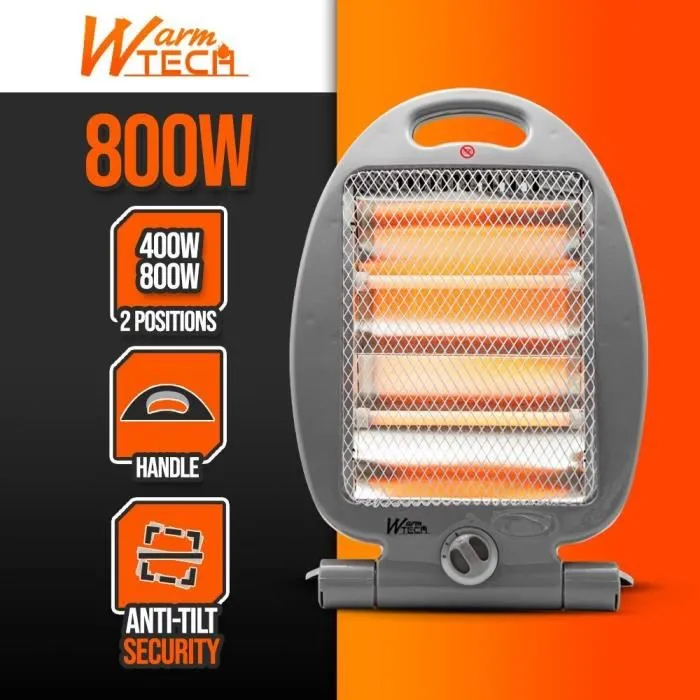 Warm Tech Chauffage halogène 800 W WTHH800 Gris