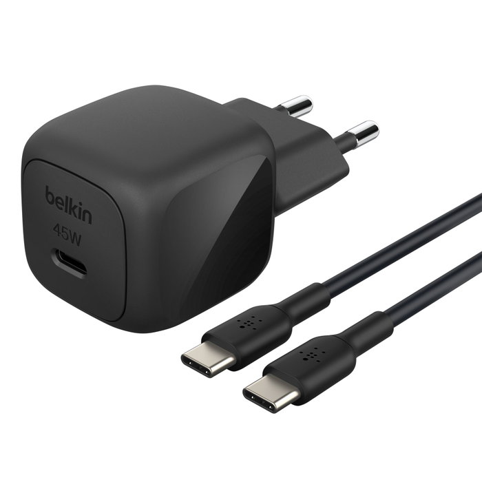 Belkin BOOST Charge USB-C 45W PD PPS avec câble USB-C noir Belkin BOOST Charge USB-C 45W PD PPS avec câble USB-C noir