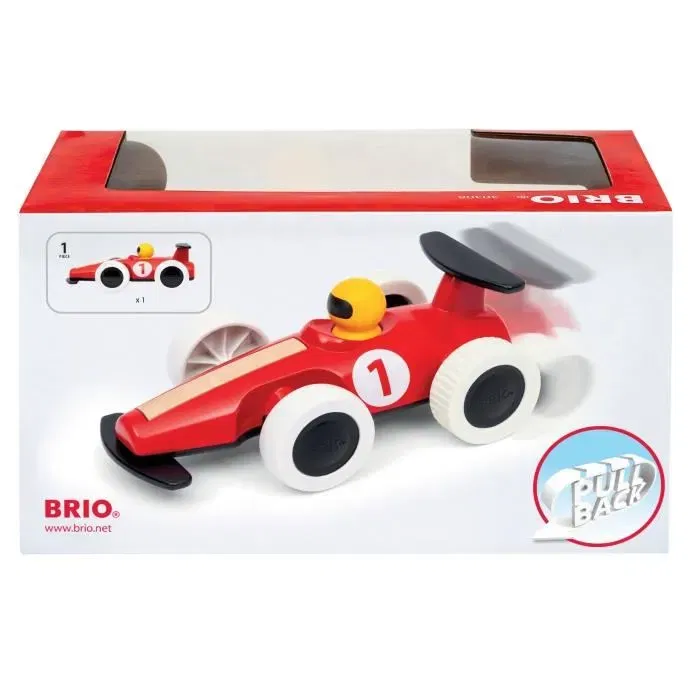 Brio World 7312350303087 - Grande voiture de course à rétrofriction, jouet d'éveil premier âge pour tout-petits