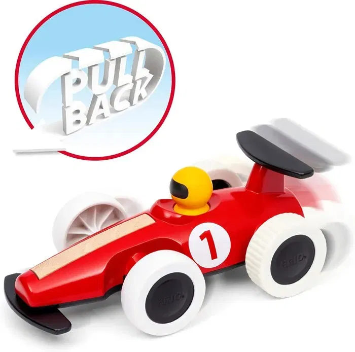 Brio World 7312350303087 - Grande voiture de course à rétrofriction, jouet d'éveil premier âge pour tout-petits