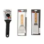 Fackelmann Professional Ensemble 3 Ustensiles pour Plancha : Racloir de Nettoyage, Spatule Coudée et Spatule Plate - Ustensiles Professionnels en Bois et Acier Inoxydable