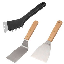 Fackelmann Profesional Ensemble de 3 ustensiles pour plancha avec spatules et racloir
