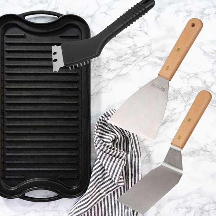 Fackelmann Profesional Ensemble de 3 ustensiles pour plancha avec spatules et racloir Fackelmann Profesional Ensemble de 3 ustensiles pour plancha avec spatules et racloir