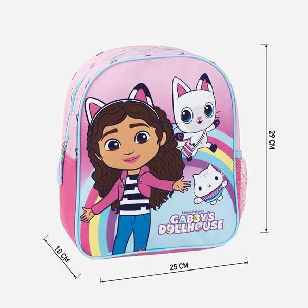 Cerdá Mochila Scolaire Gabby's Dollhouse pour Enfant - Rose - 25 x 20 x 30 cm - À partir de 3 ans