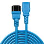 Lindy Câble d'alimentation IEC C14 mâle vers IEC C13 femelle, 1 mètre, bleu, pour serveurs et studios professionnels
