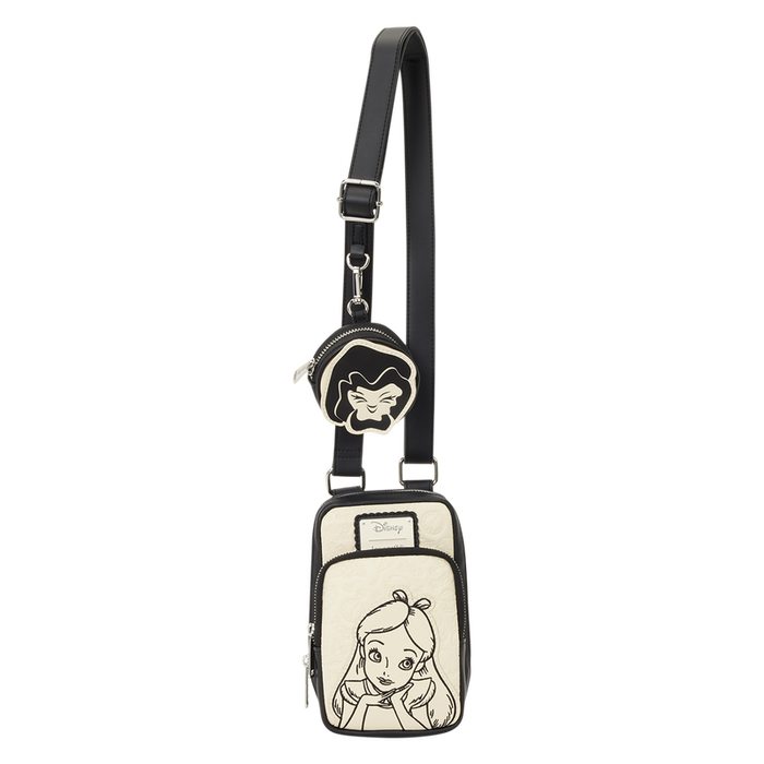 Loungefly Sac Bandoulière Alice au Pays des Merveilles Disney + Portefeuille Amovible en Similicuir Loungefly Sac Bandoulière Alice au Pays des Merveilles Disney + Portefeuille Amovible en Similicuir