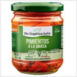 BIO ORGANICA ITALIA Pimiento a la brasa en aceite 190 g Demeter