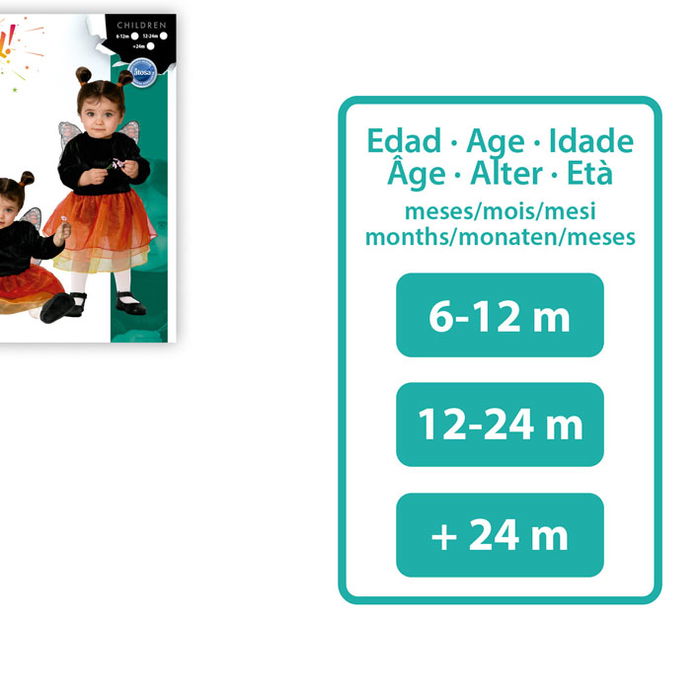 Déguisement Bébé Fille Papillon Orange avec Ailes - Taille 24 Mois (2 Ans) - Polyester