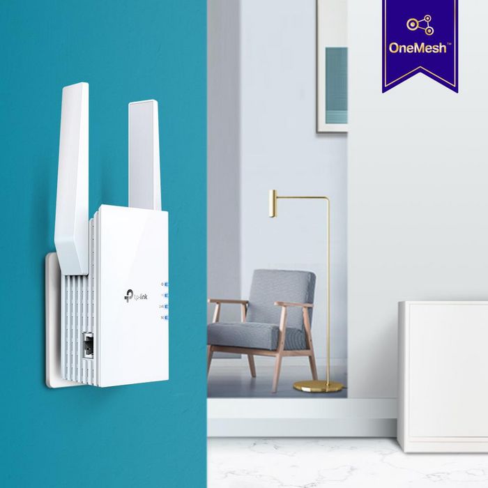 TP-Link RE605X - Répéteur Wi-Fi 6 AX1800 (Dual-Band jusqu'à 1.2 Gbps) avec Port Gigabit Ethernet et Compatible OneMesh pour Réseau Sans Fil Maillé